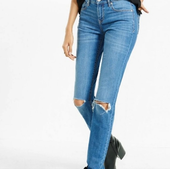 EXPRESS SKINNY DISTRESSED JEANS 2 and 4 - Picture 2 of 9